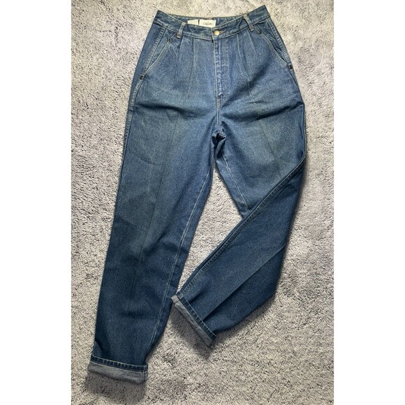 Vtg Calvin Klein Pleated Jeans Womens 28” High Rise Straight Mauritius 80s Rare - Picture 2 of 16